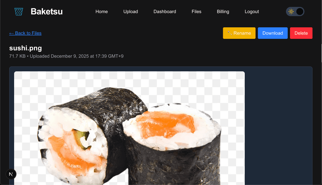 Baketsu | File Preview