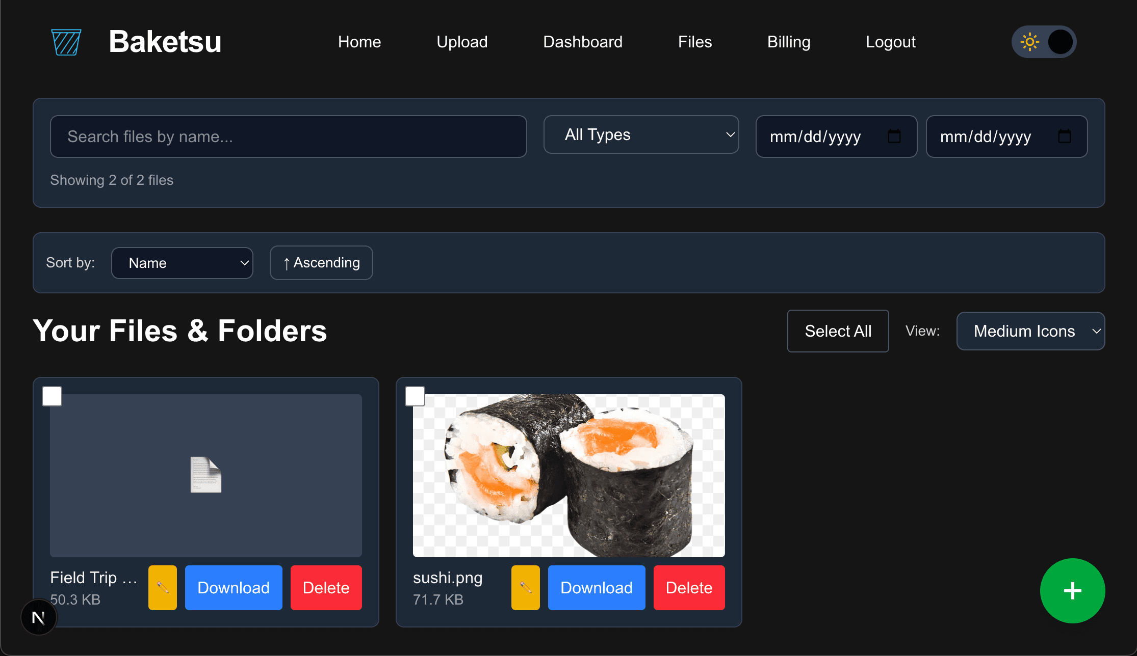Baketsu | Files Page